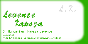 levente kapsza business card